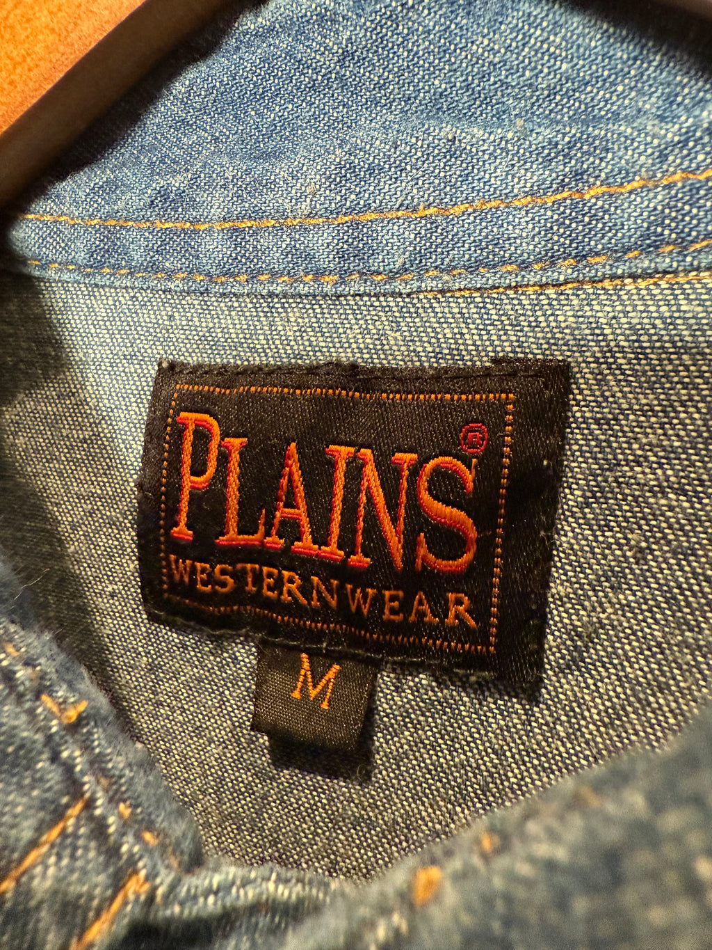 Vintage Plains Pearl Snap Denim Shirt (M)