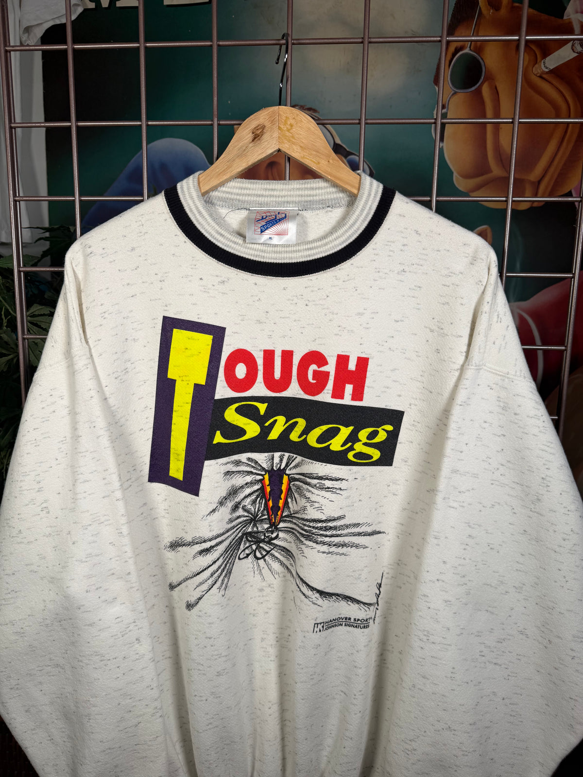 Vintage Tough Snag Fishing Double Sided Crewneck (XL)