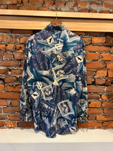 Load image into Gallery viewer, Vintage All Over Print Blue Cowboy Western Shirt (XL)
