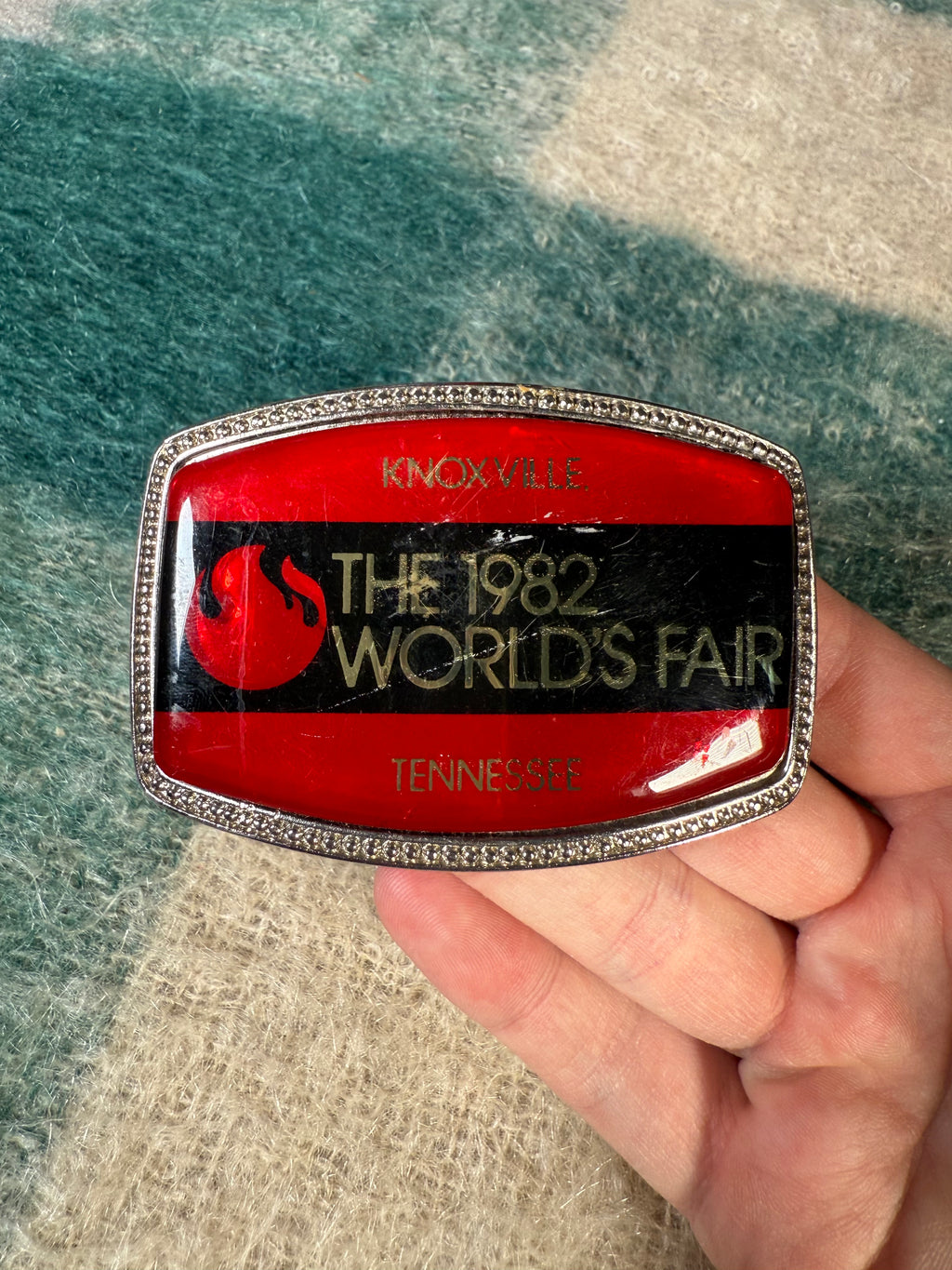 Vintage 1982 Worlds Fair Belt Buckle