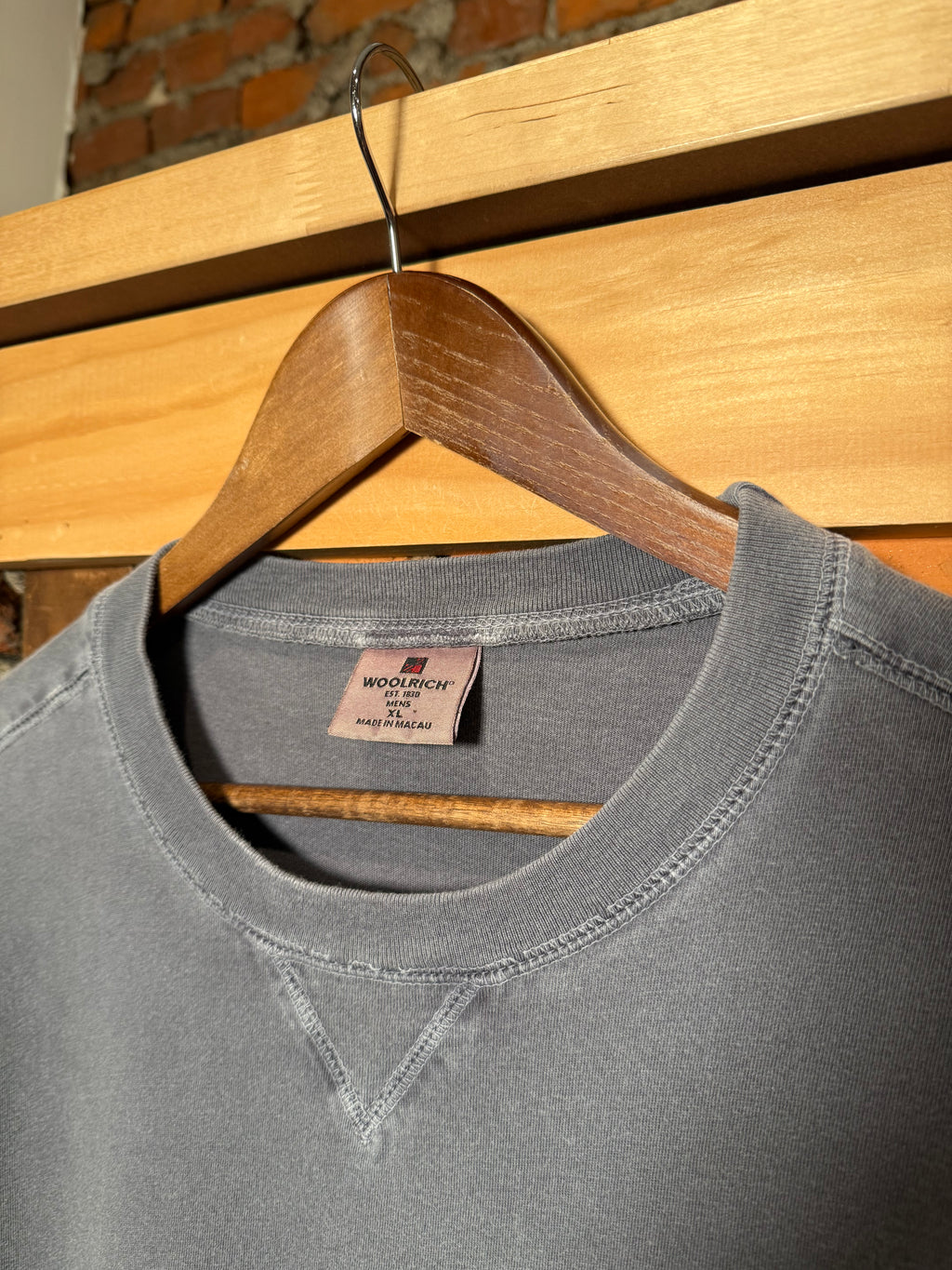 Vintage Woolrich Heavyweight Blue/Gray Dyed Tee (2XL)
