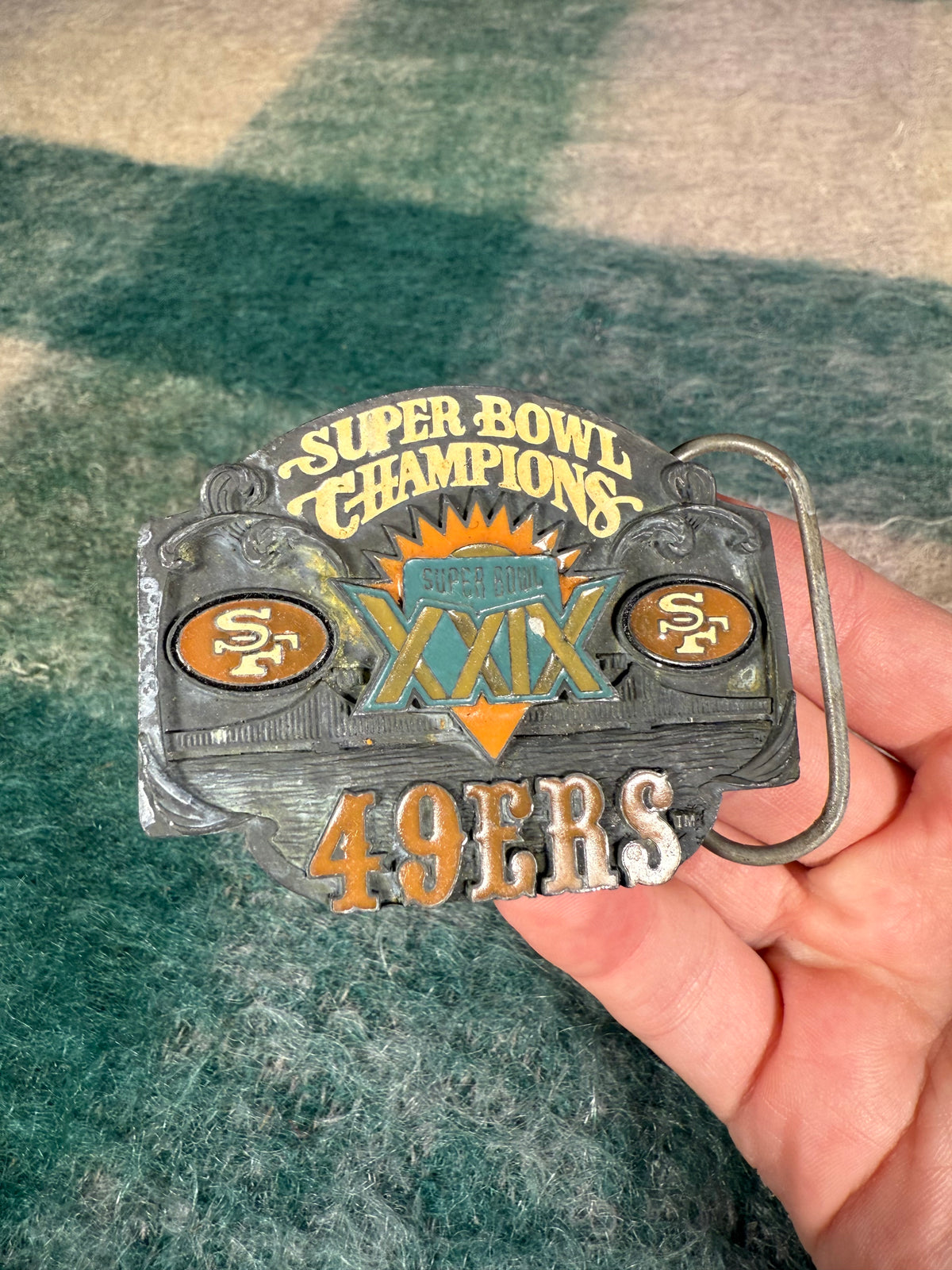 Vintage San Fransisco 49ers Super Bowl XXIX Champions Belt Buckle