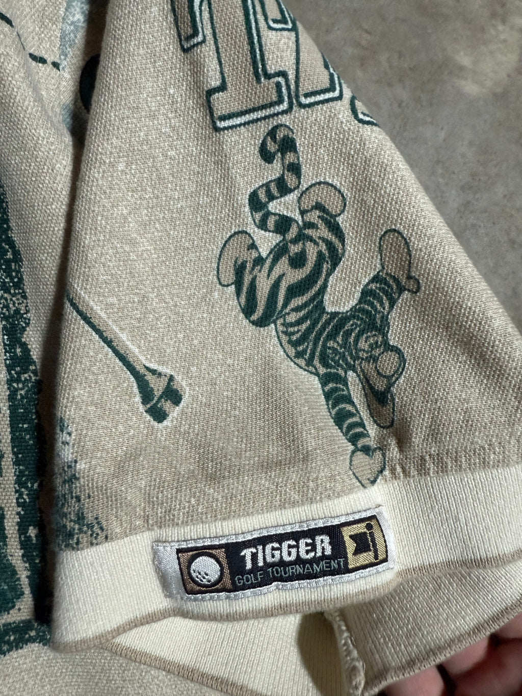 Vintage Tigger Golf All Over Print Polo Shirt (XL)