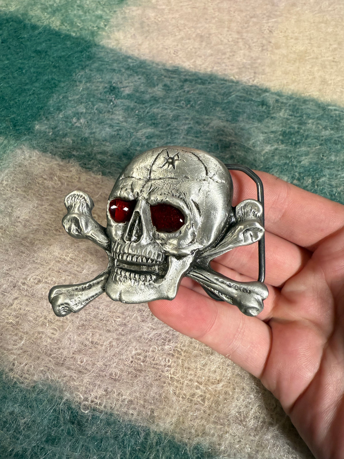 Vintage Skull and Cross Bones Belt Buckle