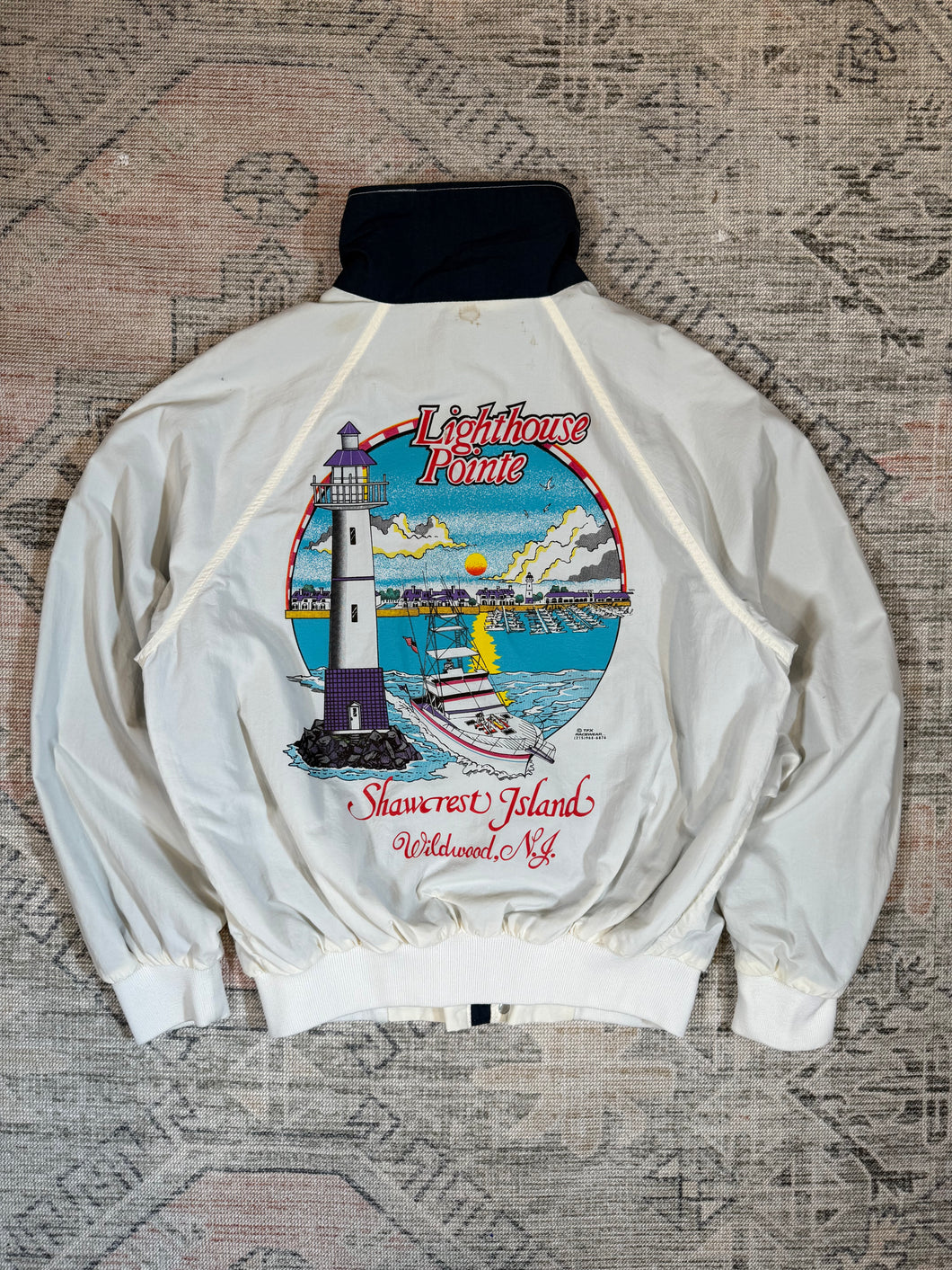 Vintage Lighthouse Pointe Wildwood NJ Inside-Out Windbreaker (L)
