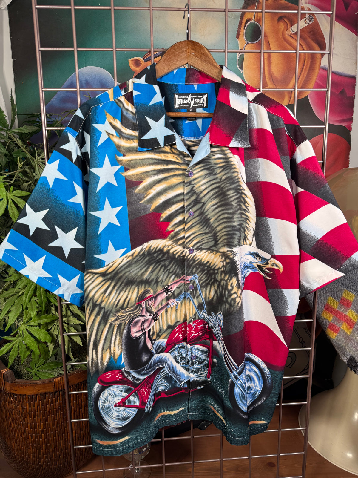 Vintage Steve & Barry’s American Flag Motorcycle Club Shirt (XL)