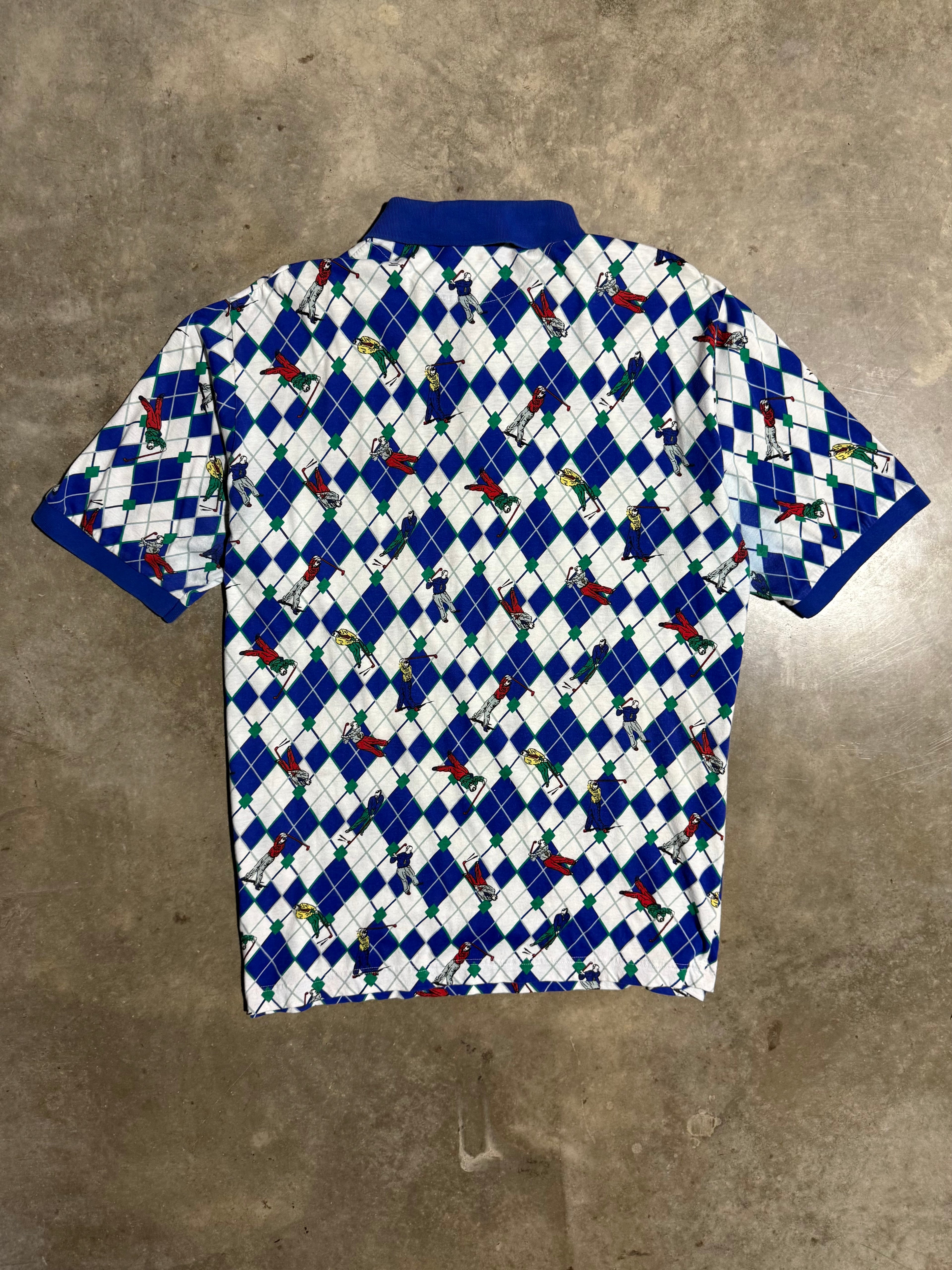 Vintage Players All Over Print Golf Polo (XL)