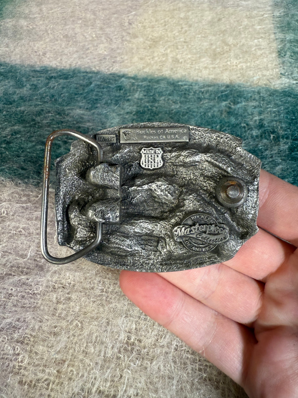 Vintage Till Death Do Us Part Skull and Guns Belt Buckle