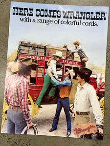 Vintage 1981 Here Comes Wrangler Poster (21x28inch)