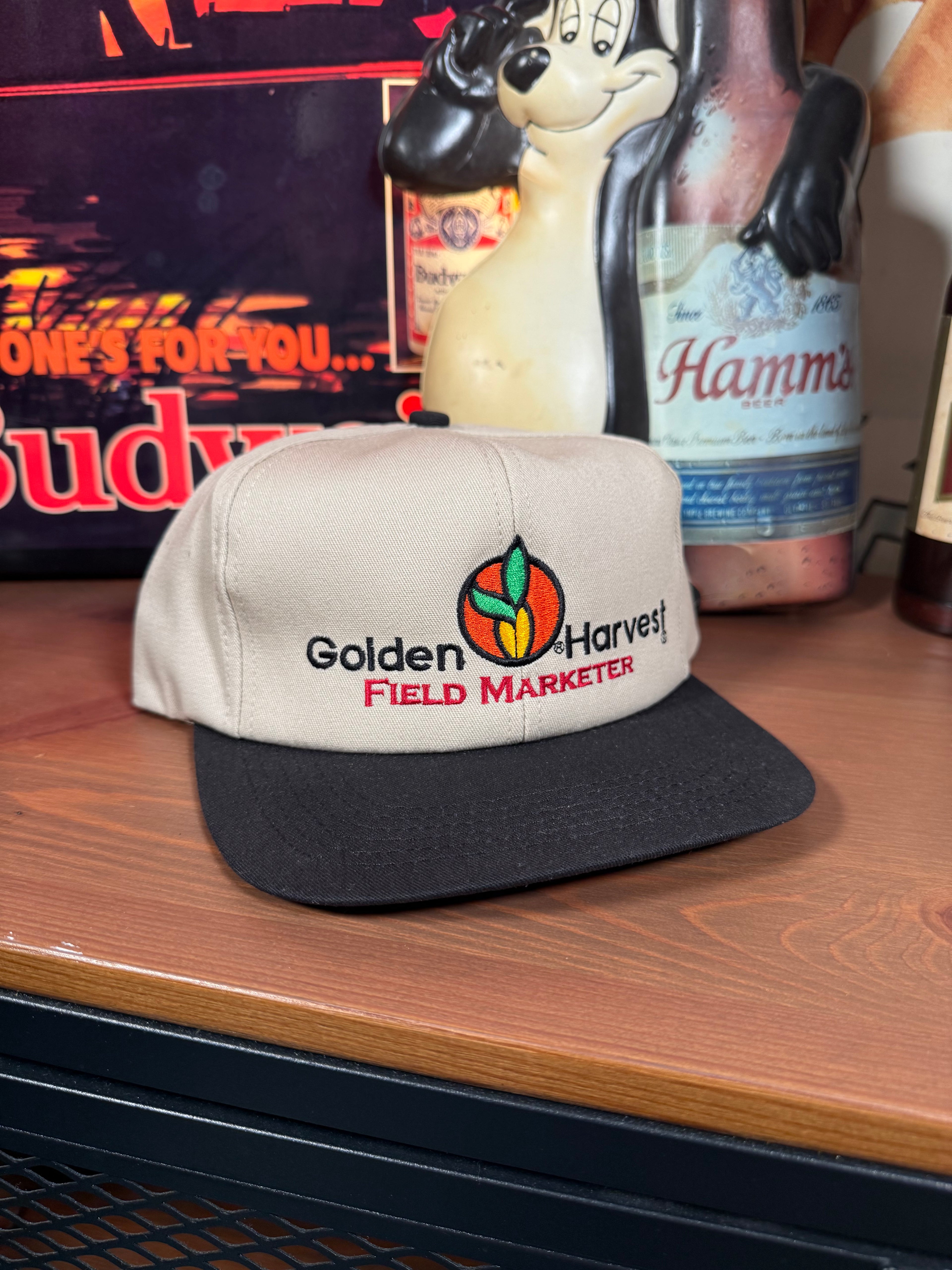 Vintage Golden Harvest Field Marketer K Products Snapback Hat