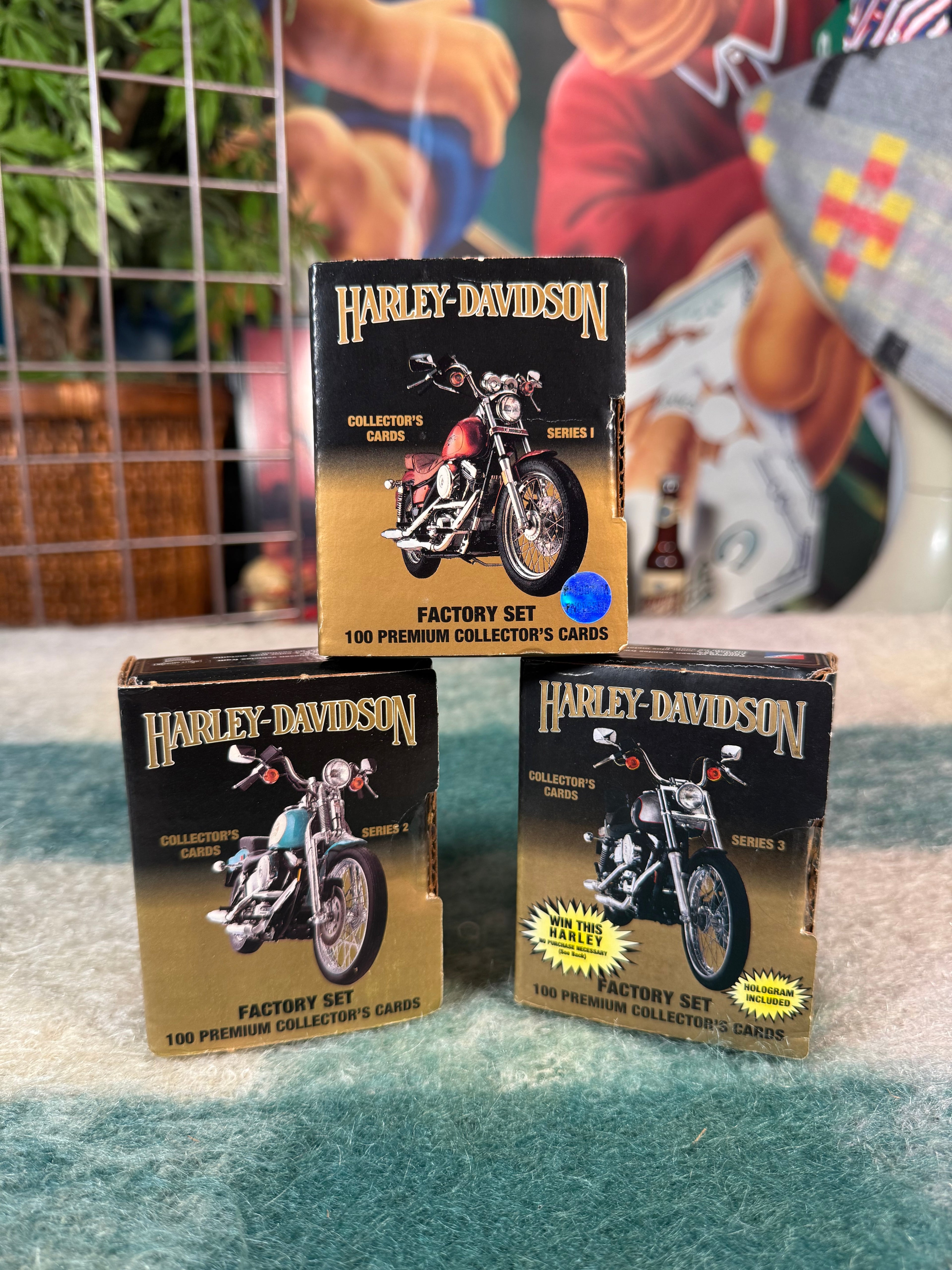 Lot of 3 Vintage Harley Davidson Collectors Cards
