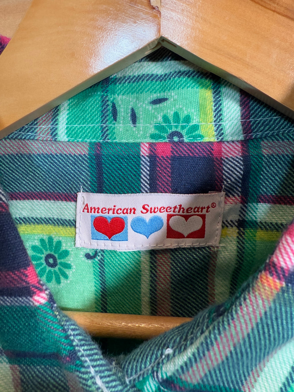 Vintage American Sweetheart Green Flannel Shirt (WL)