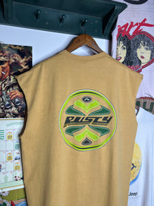 Vintage 90s Rusty Surfboards Cutoff Shirt (2XL)