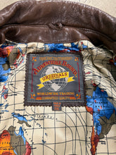 Load image into Gallery viewer, Vintage Map Lined Leather Jacket (3XL)
