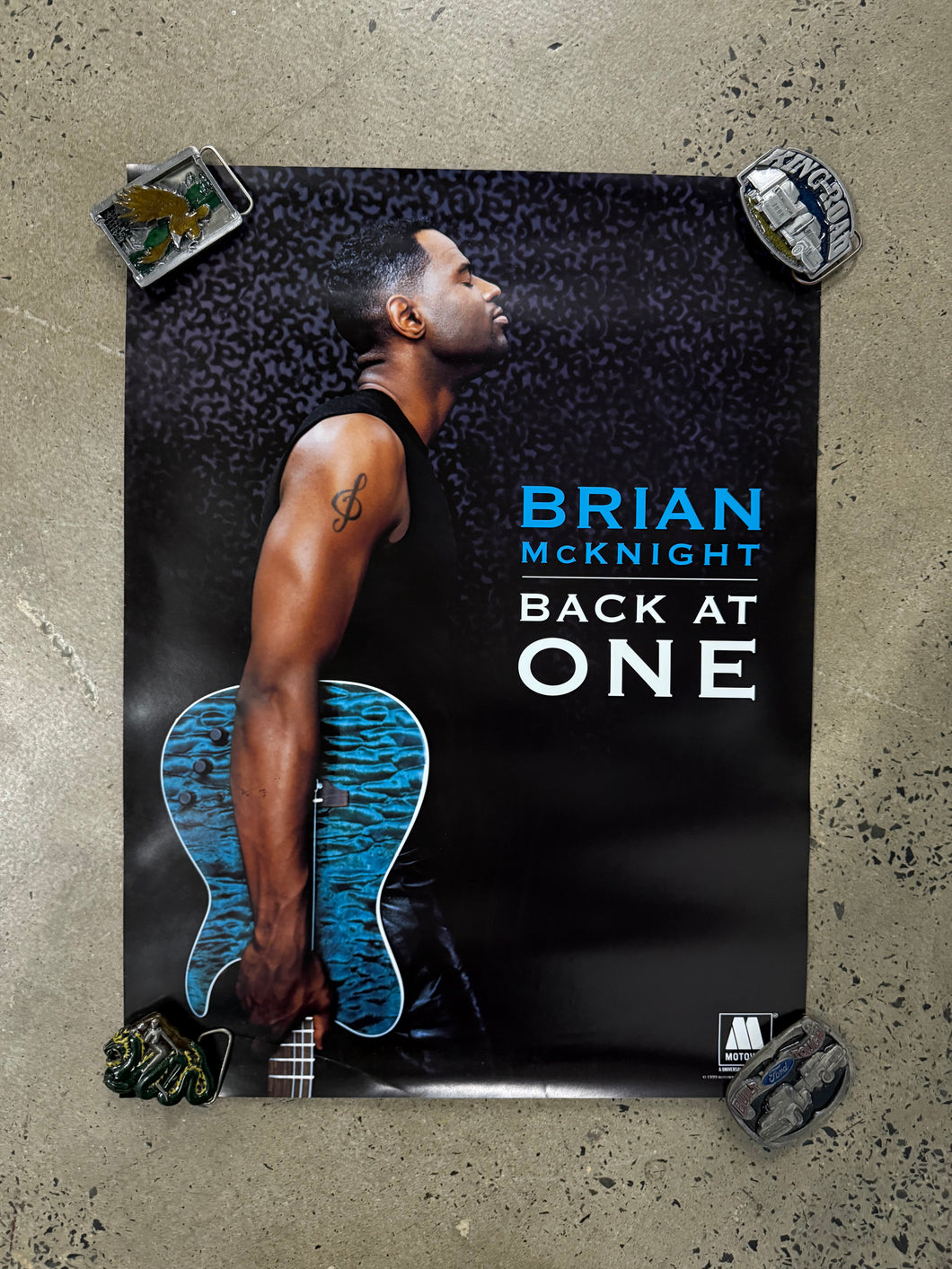 Vintage 1999 Brian McKnight Back at One Double Sided Album Poster (18x24)