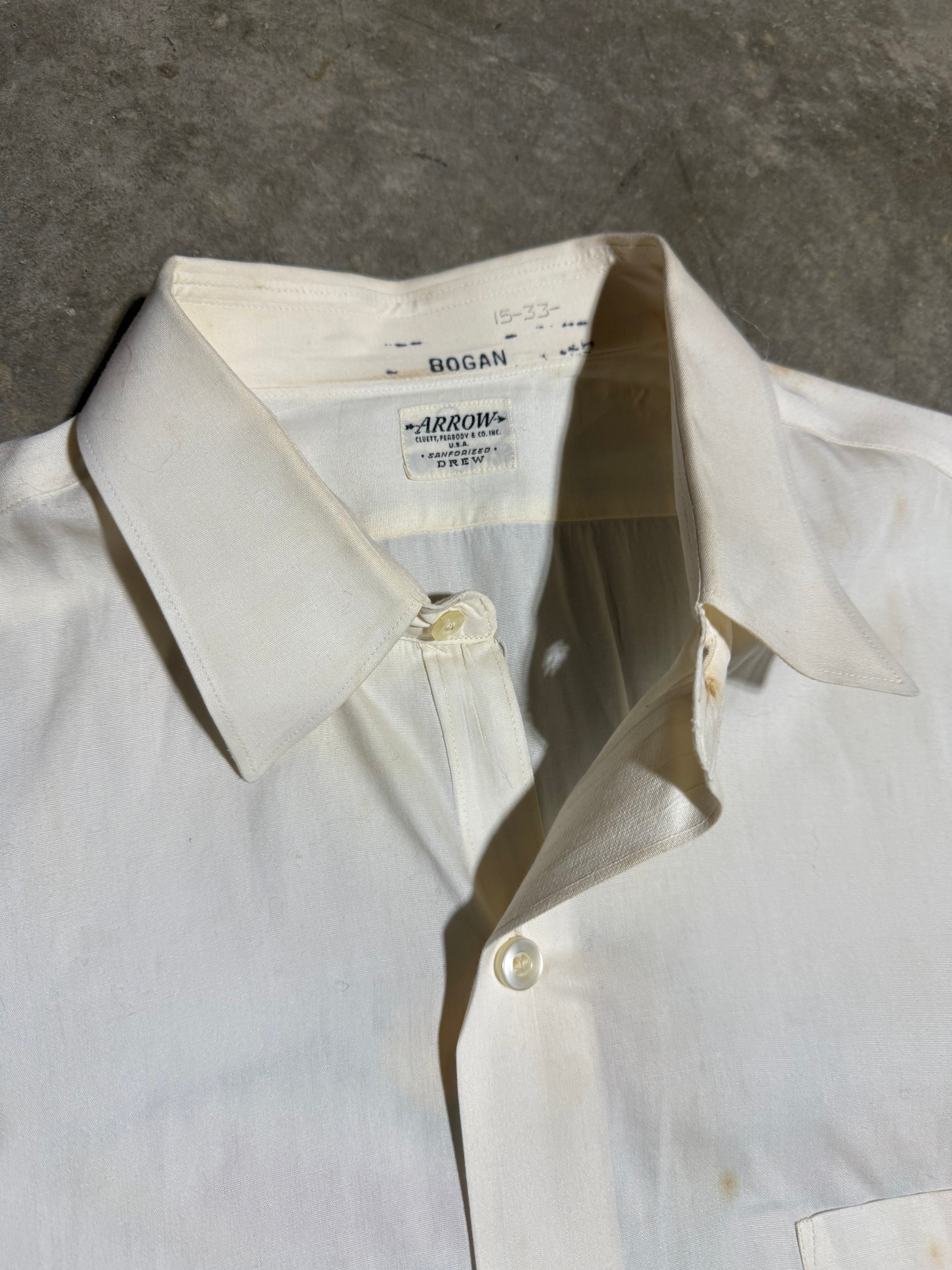 Vintage Distressed 70s Shriners Embroidered Arrow Button Up Shirt (M/L)