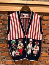 Load image into Gallery viewer, Vintage Boating Bears Cardigan Vest (WM)
