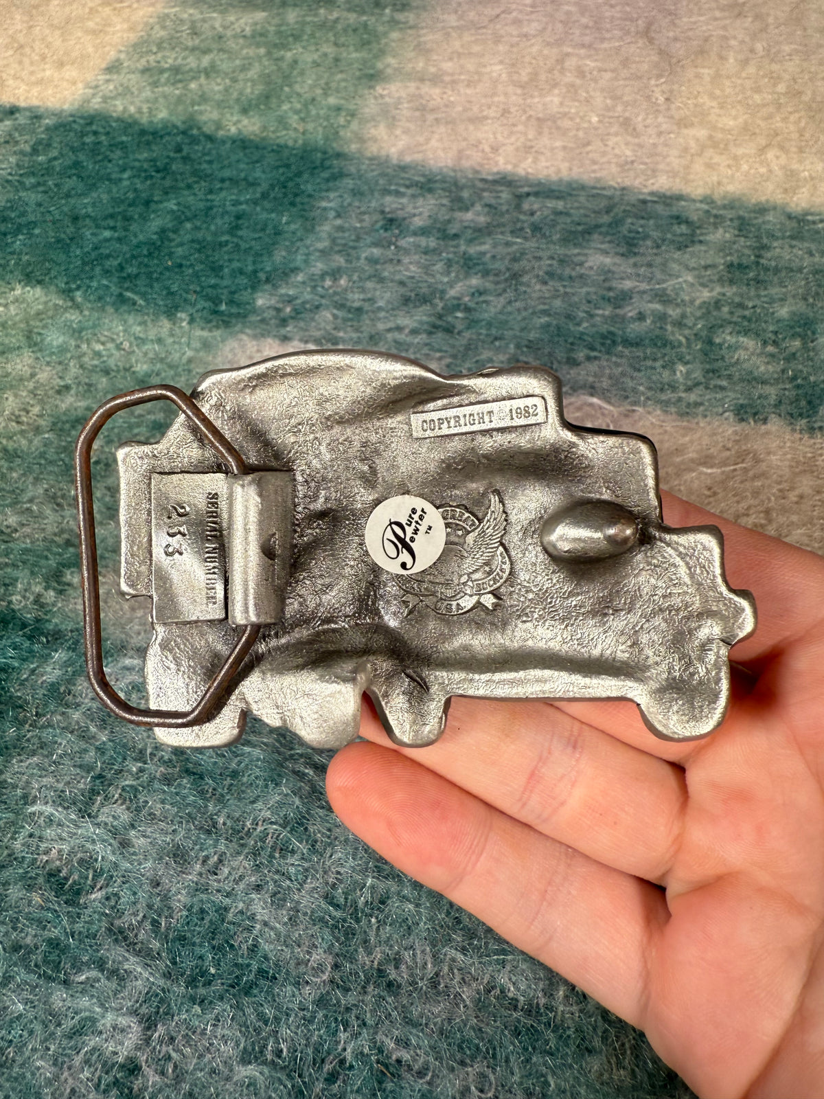 Vintage Cement Mixer Truck Belt Buckle
