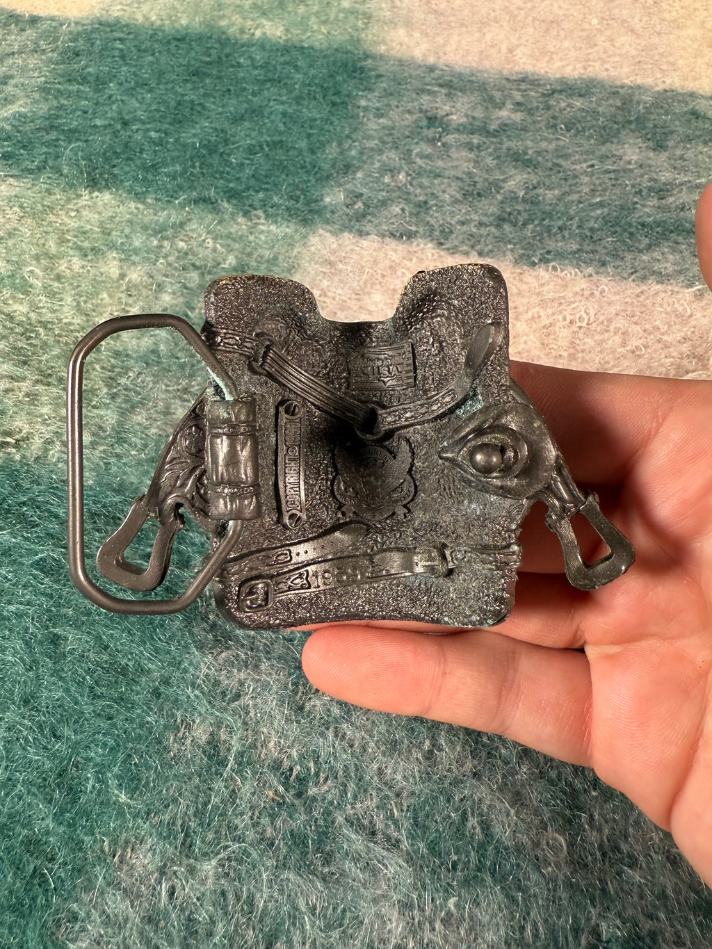 Vintage 3D Cowboy Saddle Belt Buckle