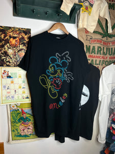 Vintage 90s Neon Light Mickey Mouse Tee (XL Long)