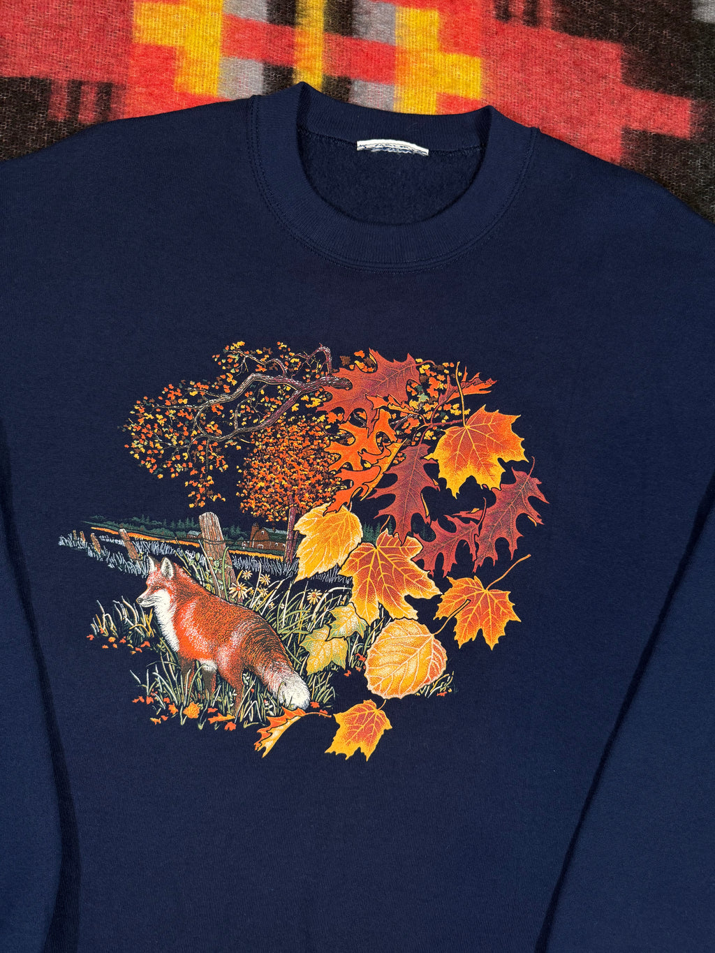 Vintage Fall Time Fox Crewneck(L)