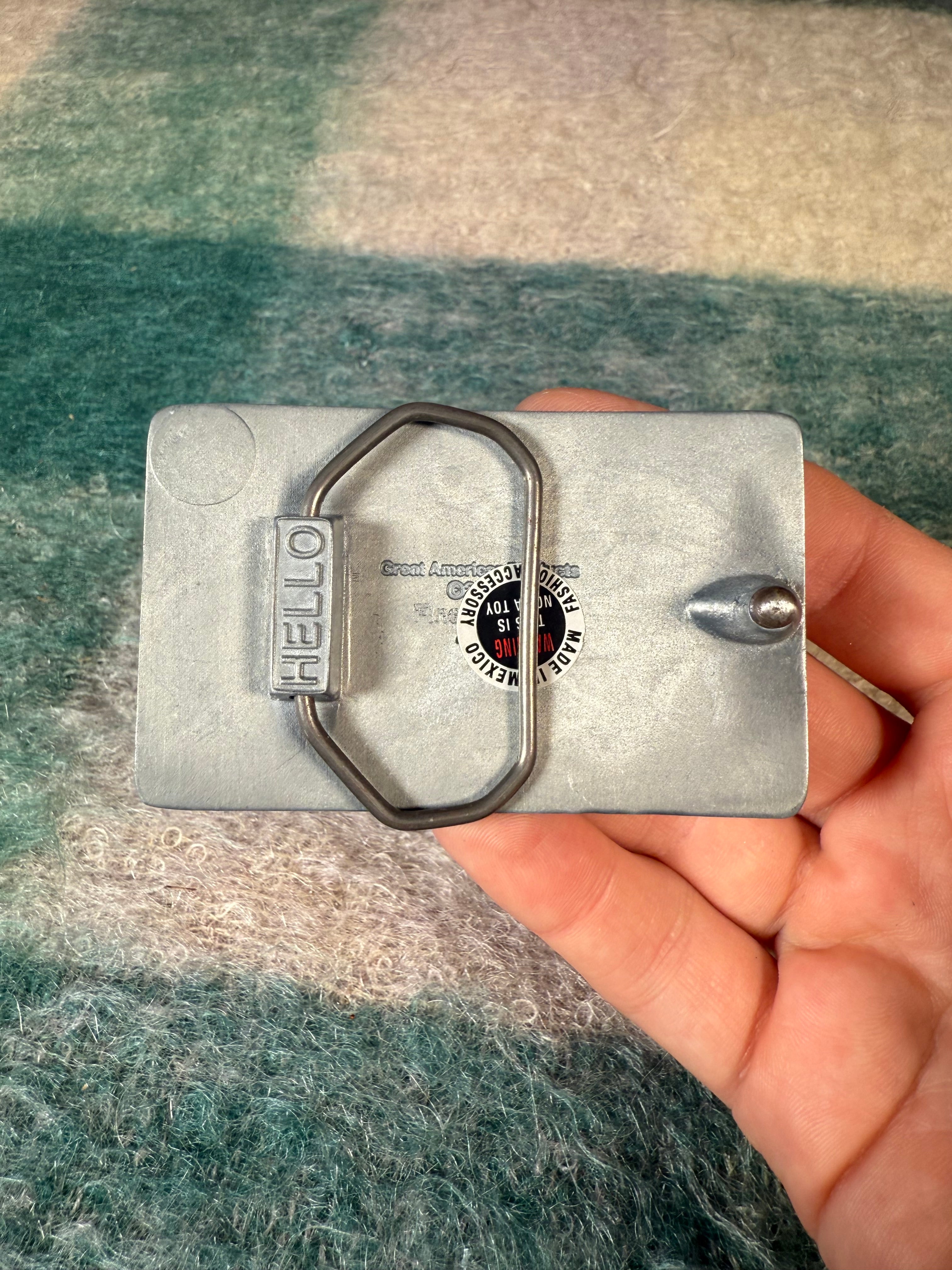 スラッシュメタル〇BELLZLLEB／ベルゼルブ 90年2nd 2000s Name Tag Belt Buckle – VintageZac