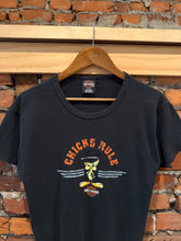 Load image into Gallery viewer, Early 2000s Chicks Rules Tweety Bird Harley Cropped Shirt (WXL)
