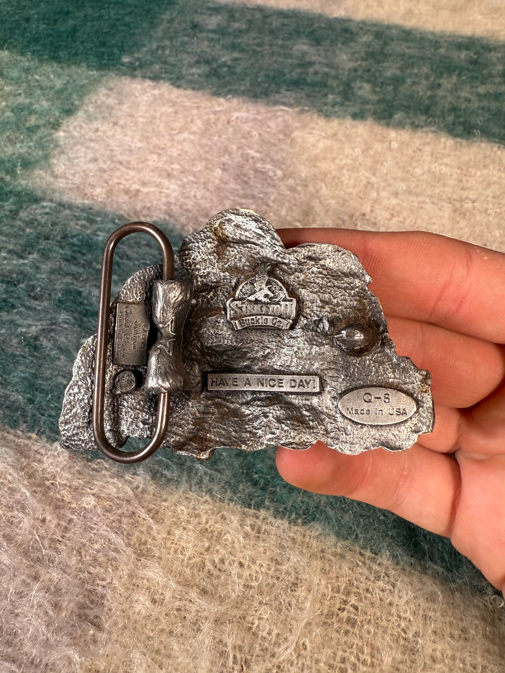 Vintage Skeleton Skull Pile Belt Buckle