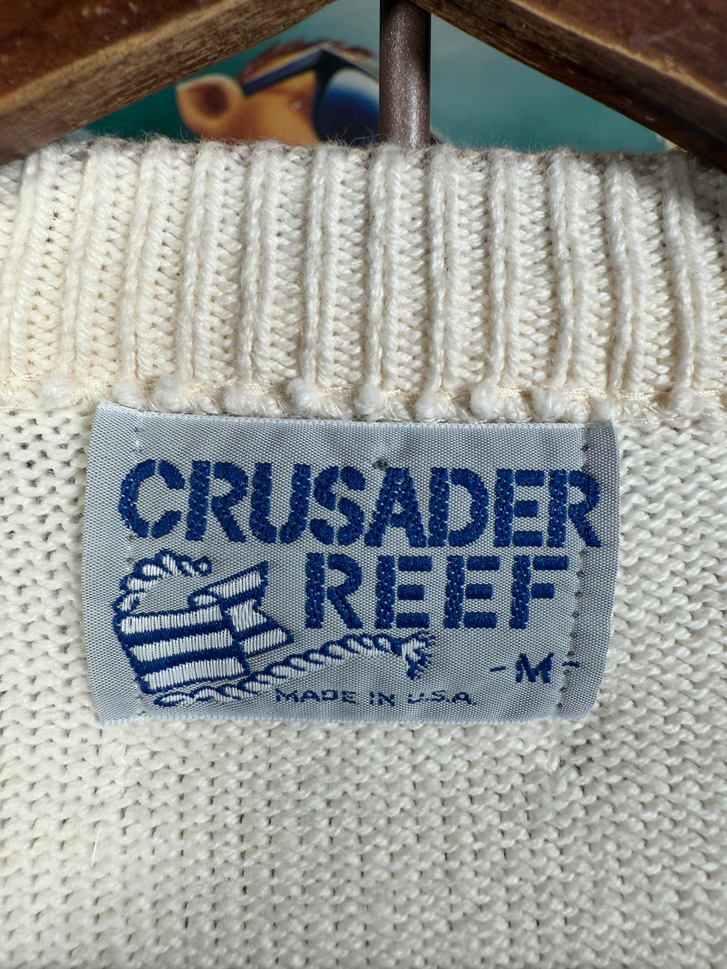 Vintage Crusader Reef Two Tone Golf Sweater (M)