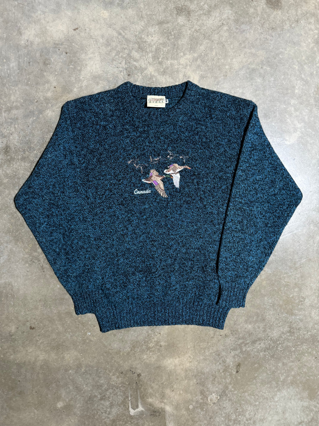 Vintage Canadian Geese Embroidered Knit Sweater (M)
