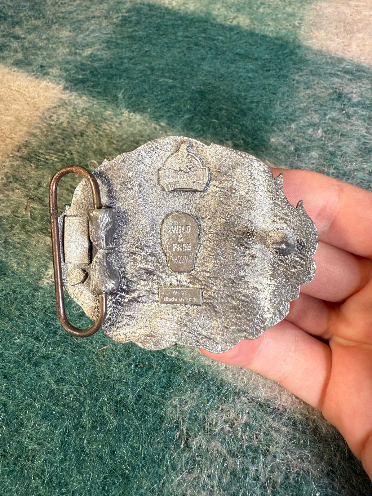 Vintage Flaming Skull Motorcycle Belt Buckle