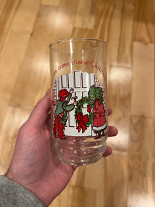 Lot of 2 Vintage 70s Coca Cola Christmas Glasses