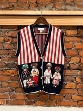 Load image into Gallery viewer, Vintage Boating Bears Cardigan Vest (WM)
