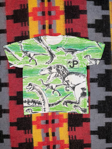 Vintage 90s Youth Jurassic Park All Over Print Shirt (Youth, See Measurements)