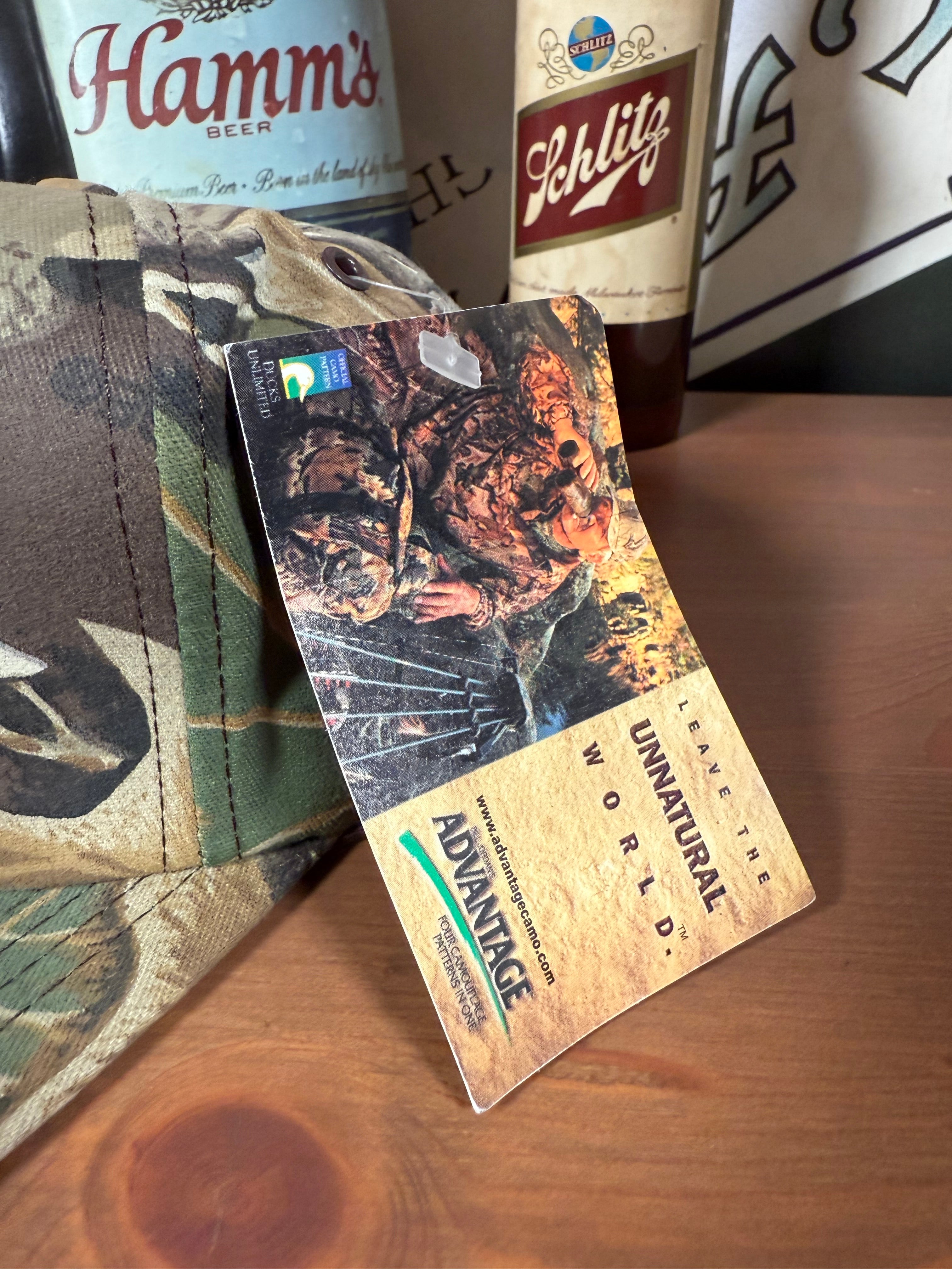 Vintage Golden Harvest Camo K Products Trucker Hat