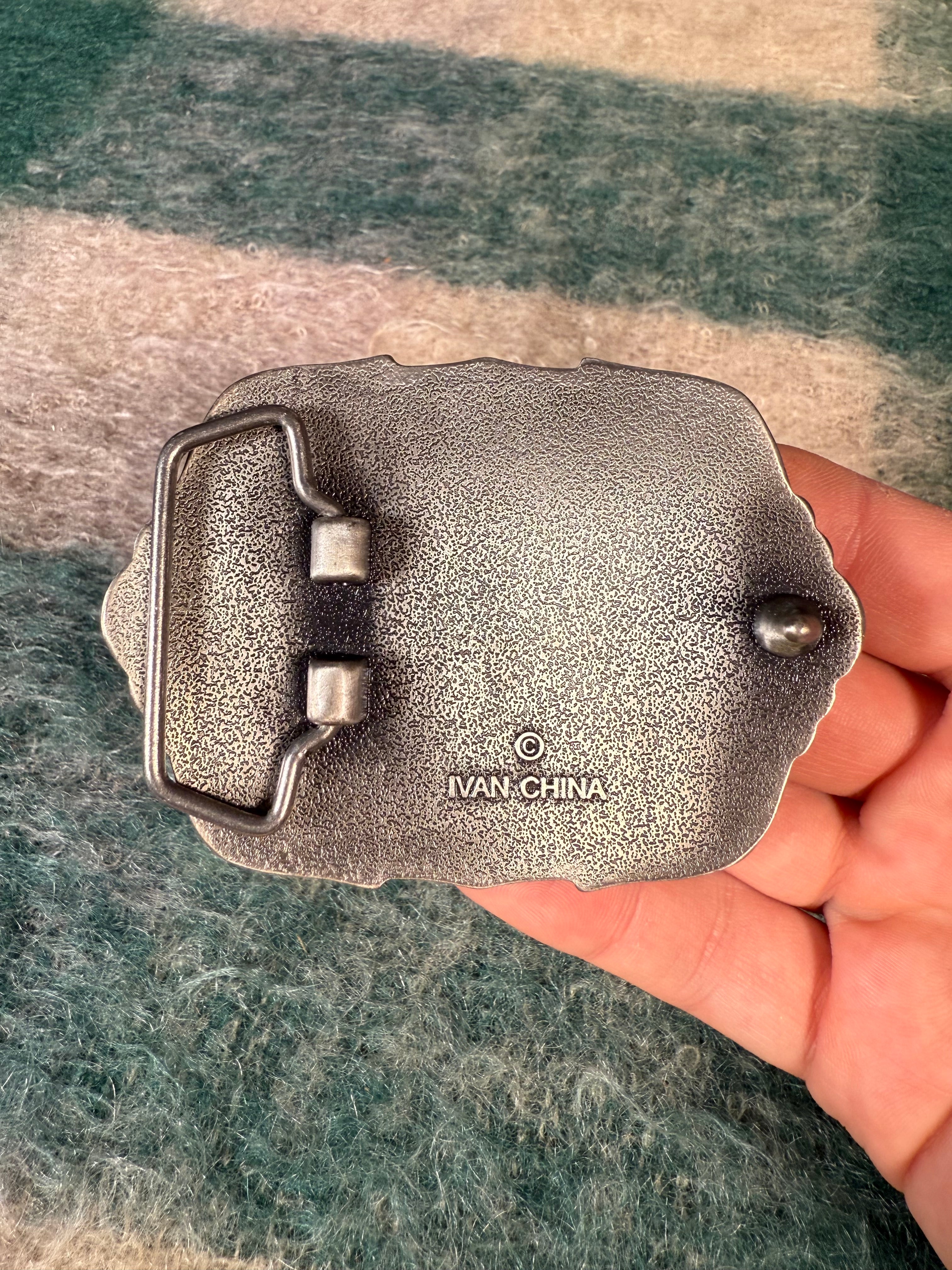 Vintage Y2K Dragon Cross Belt Buckle