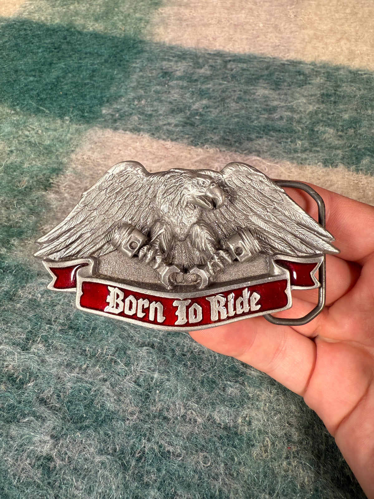 Vintage Born to Ride Eagle Motorcycle Belt Buckle