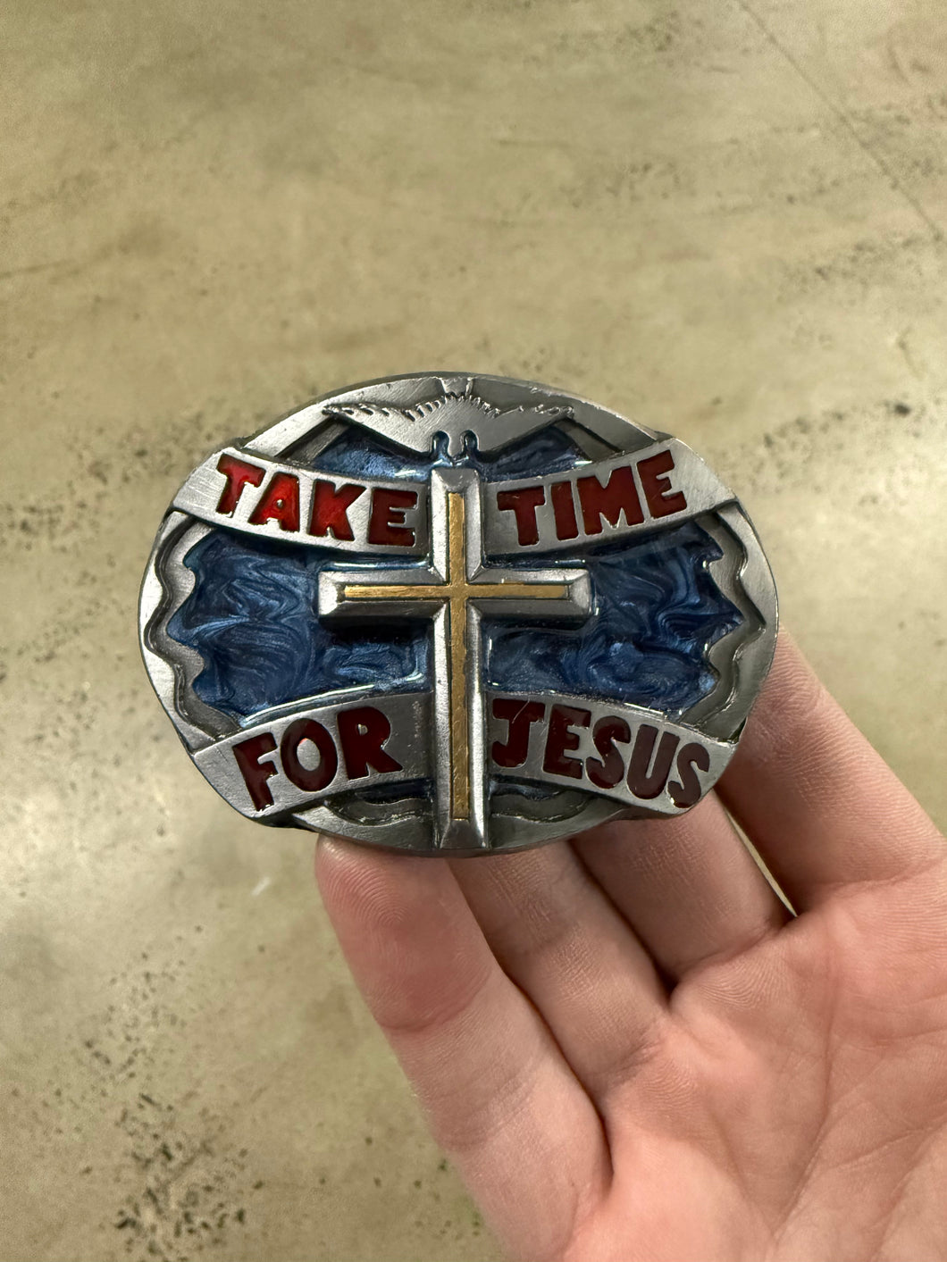 Vintage Take Time For Jesus Belt Buckle