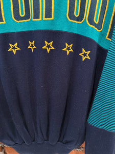 Vintage 80s Watch Out Puffy Print Sweatshirt (WM)