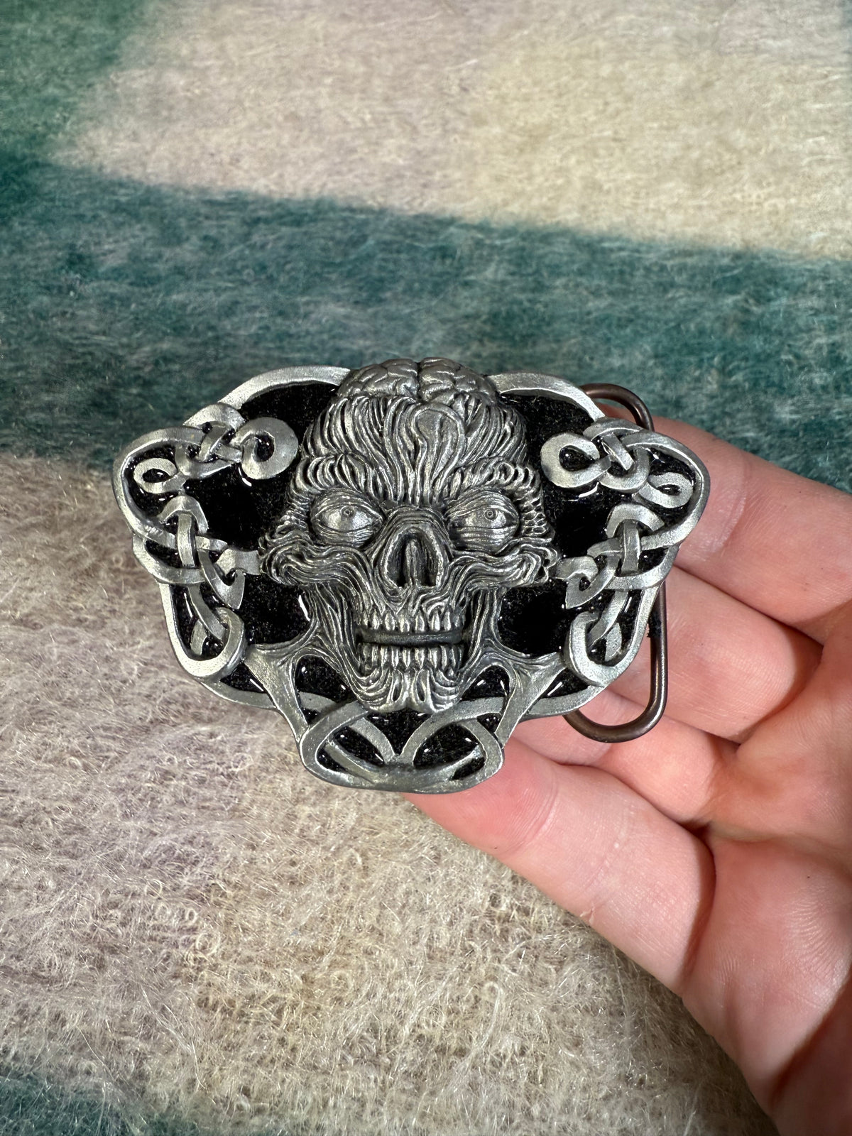 Vintage Skull Pattern Belt Buckle