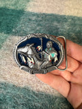 Vintage Native American and Horse Belt Buckle