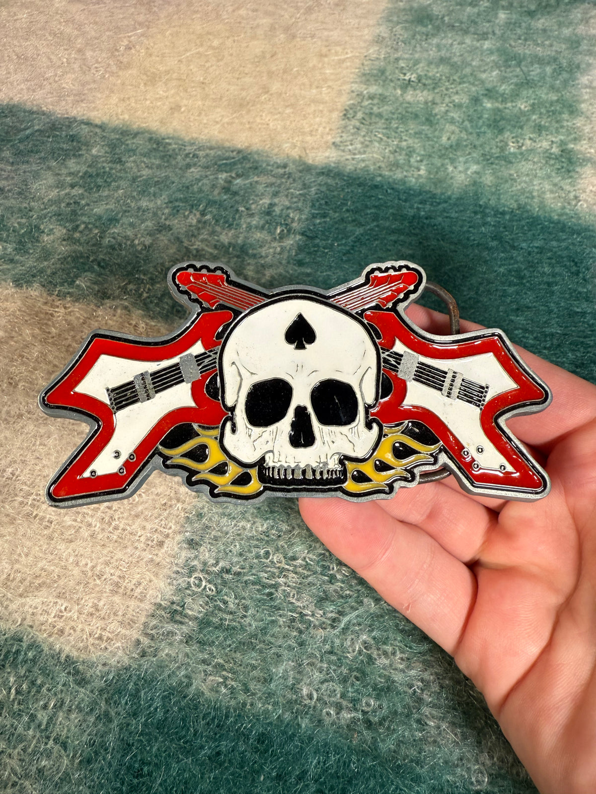 2000s Skull Guitar Belt Buckle