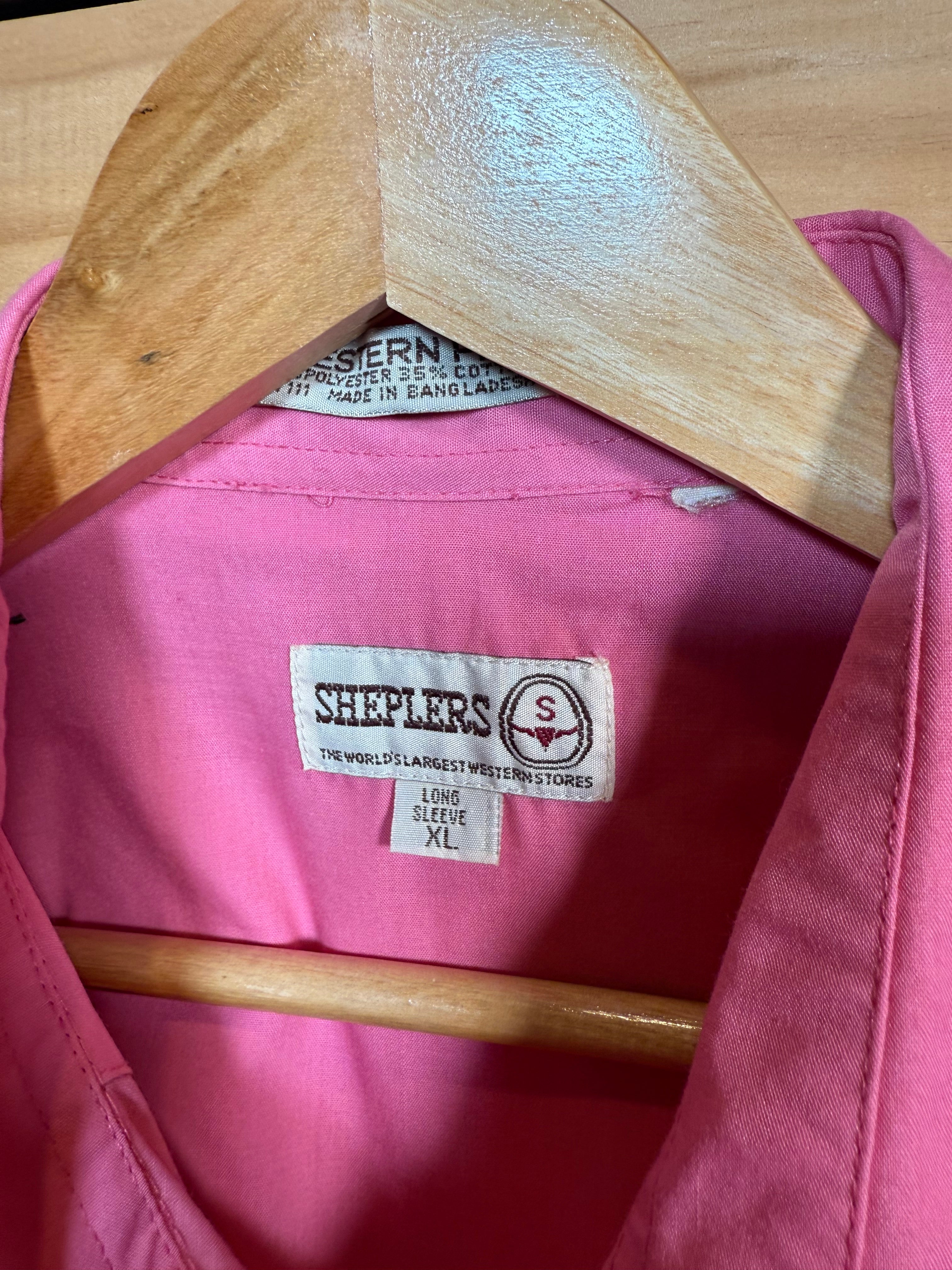 Vintage Sheplers Pink Western Shirt (XL)