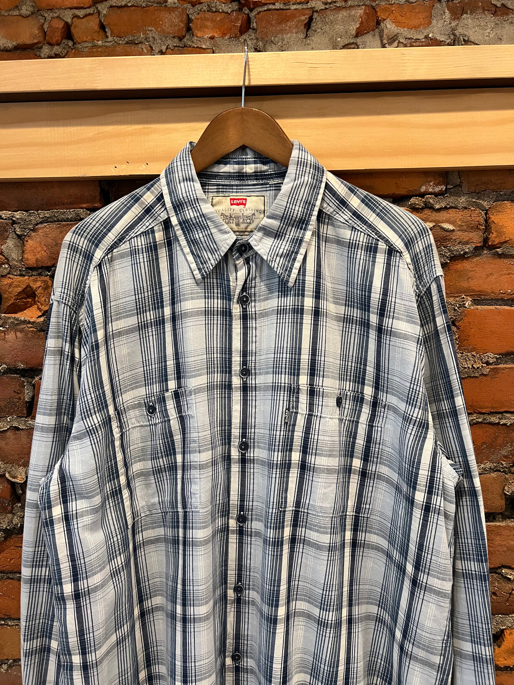 Vintage 90s Levi’s Striped Button Up Shirt (2XL)