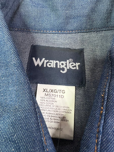 Vintage 90s Wrangler Pearl Snap Jean Shirt (XL)