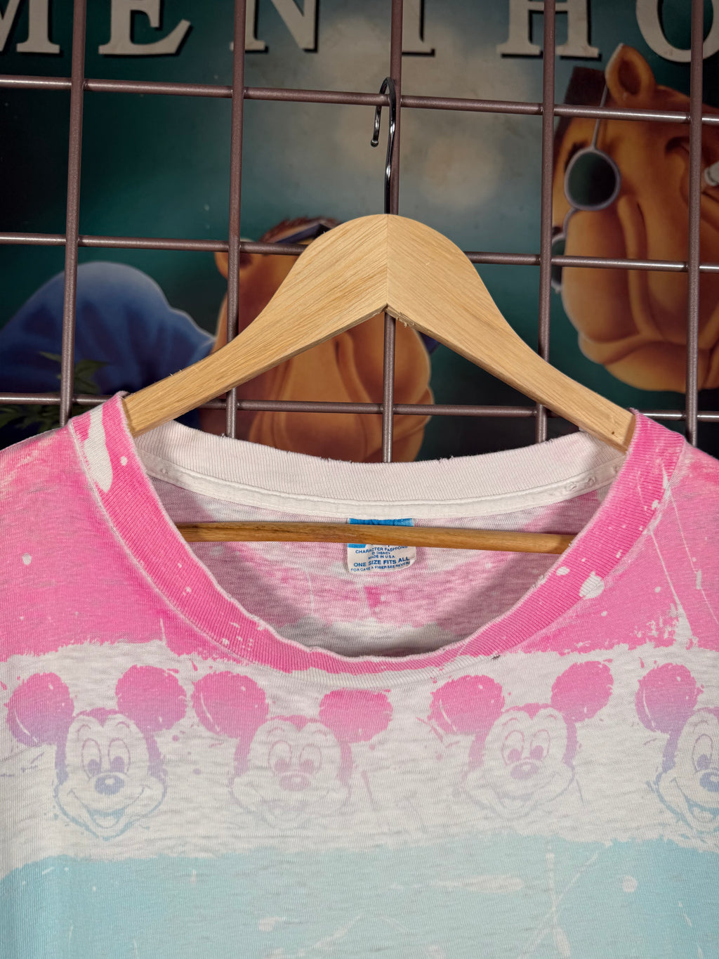 Vintage Distressed Mickey Mouse All Over Print Shirt (XL)