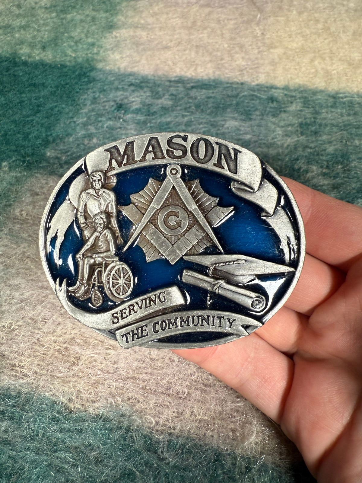 Vintage Free Masons Belt Buckle