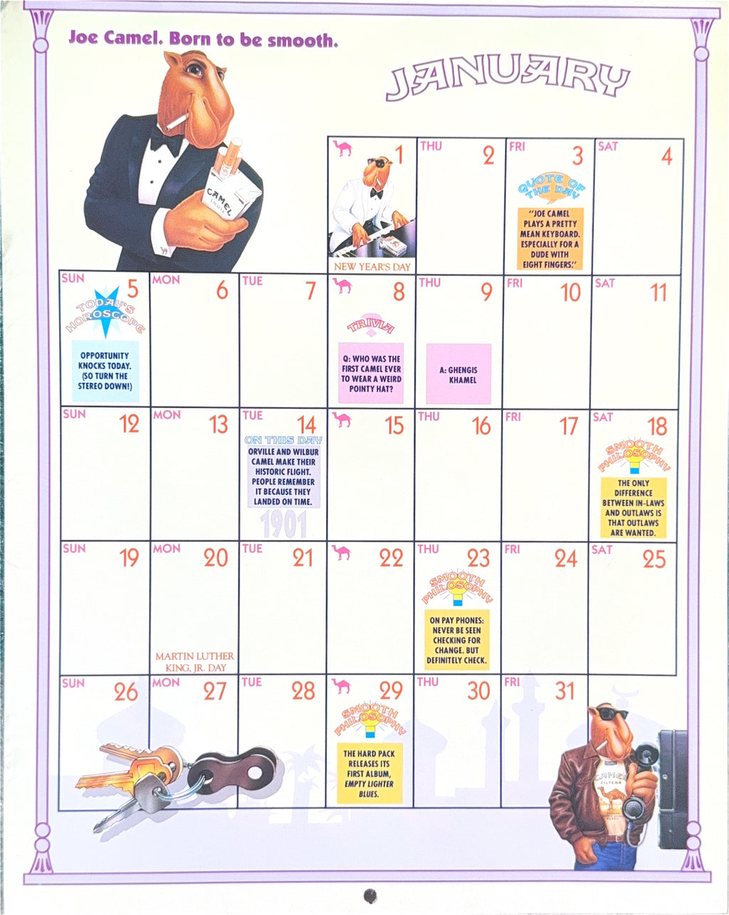 Vintage 1992 Camel Calendar