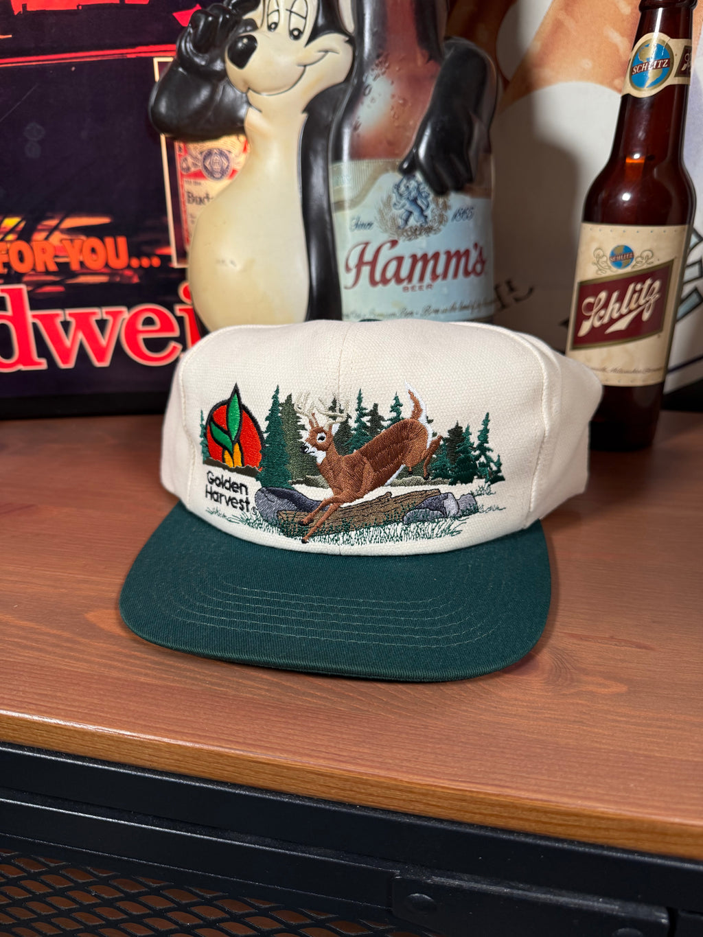 Vintage Golden Harvest Seed Deer K Products Snapback Hat