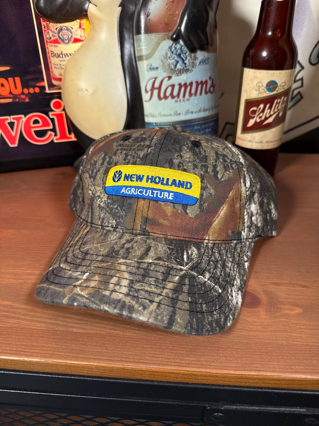Vintage Y2K New Holland Agriculture Camo Hat